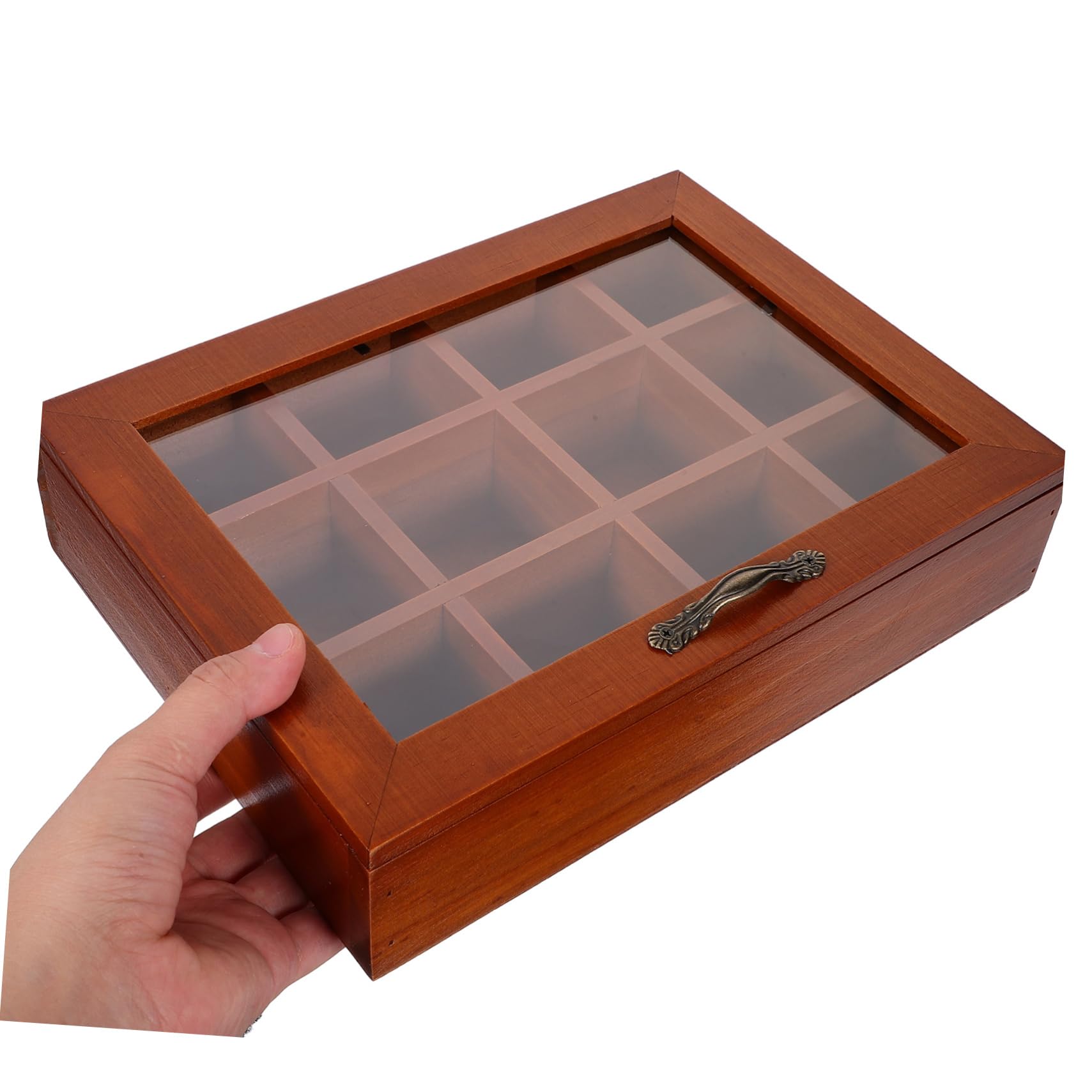 Teeaufbewahrungsbox und Tragbarem Design Eleganter Teebeutel Organizer mit 12 Fächern Transparentem Deckel für Küche und Wohnraum