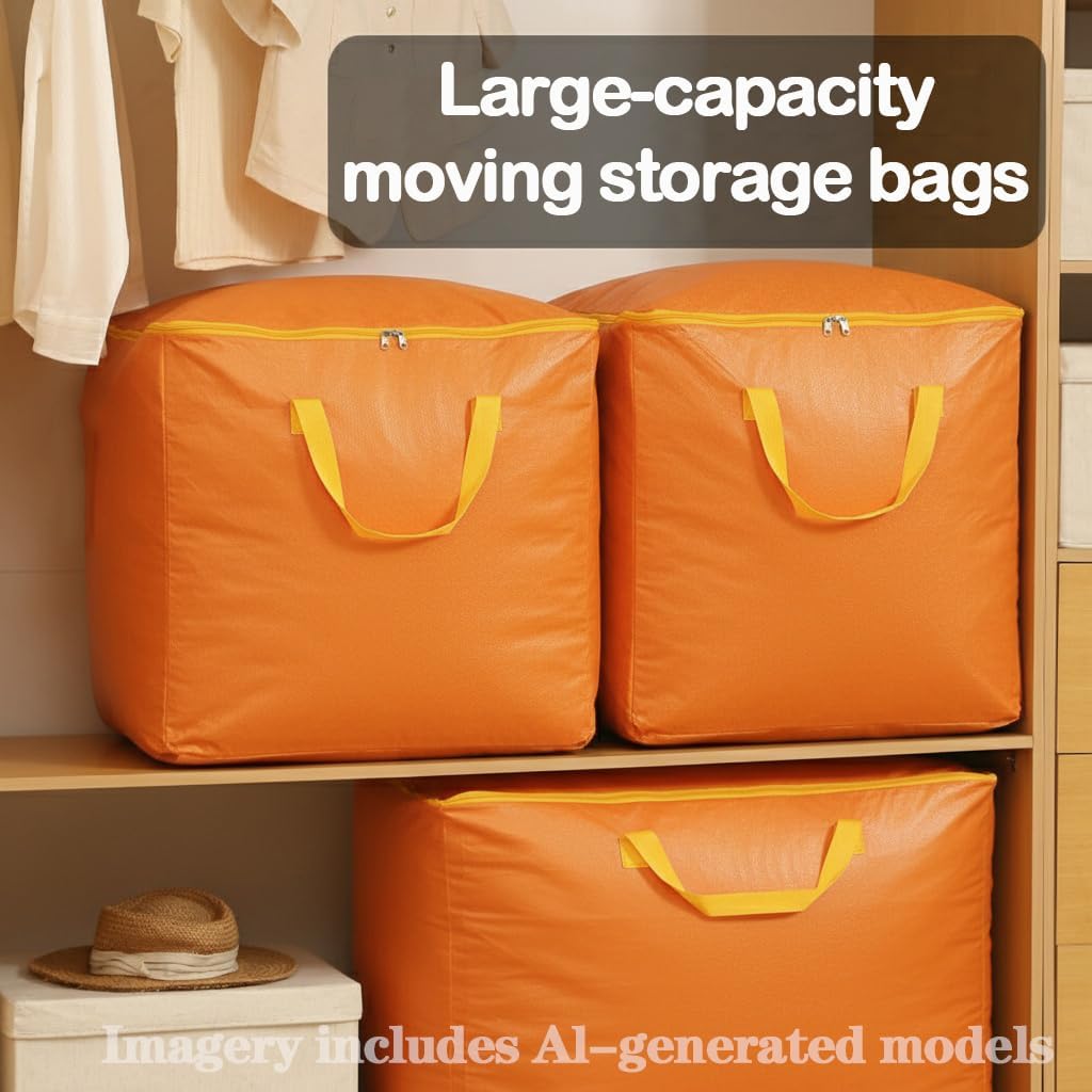 106 Gallon Extra Large Heavy Duty Moving Bags - Waterproof Storage Totes, Tear-Resistant Packing Bag for Moving, Storage, Seasonal Clothes, College Dorm, Traveling