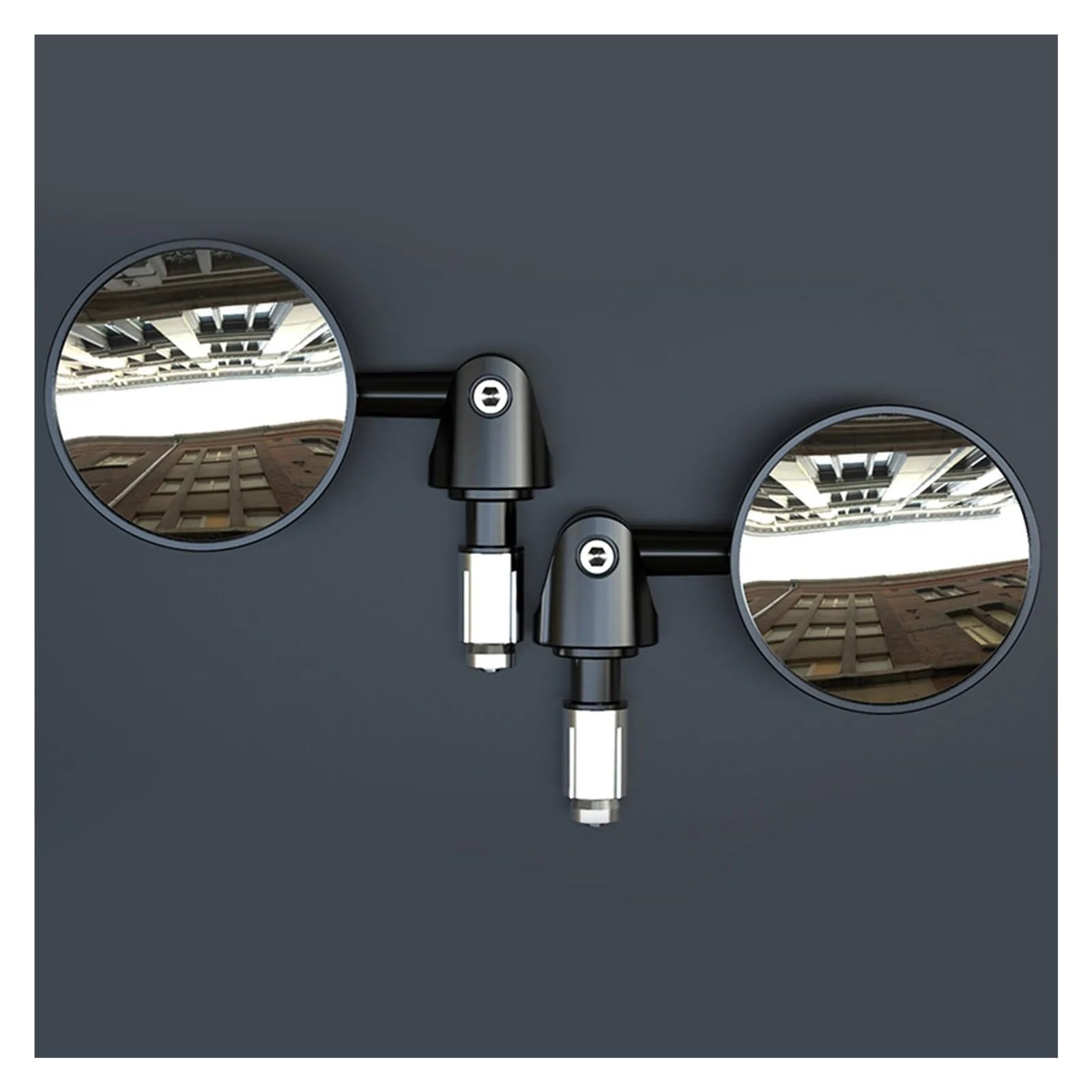 Rétroviseurs ronds moto avec miroir convexe réglable 22mm - 7