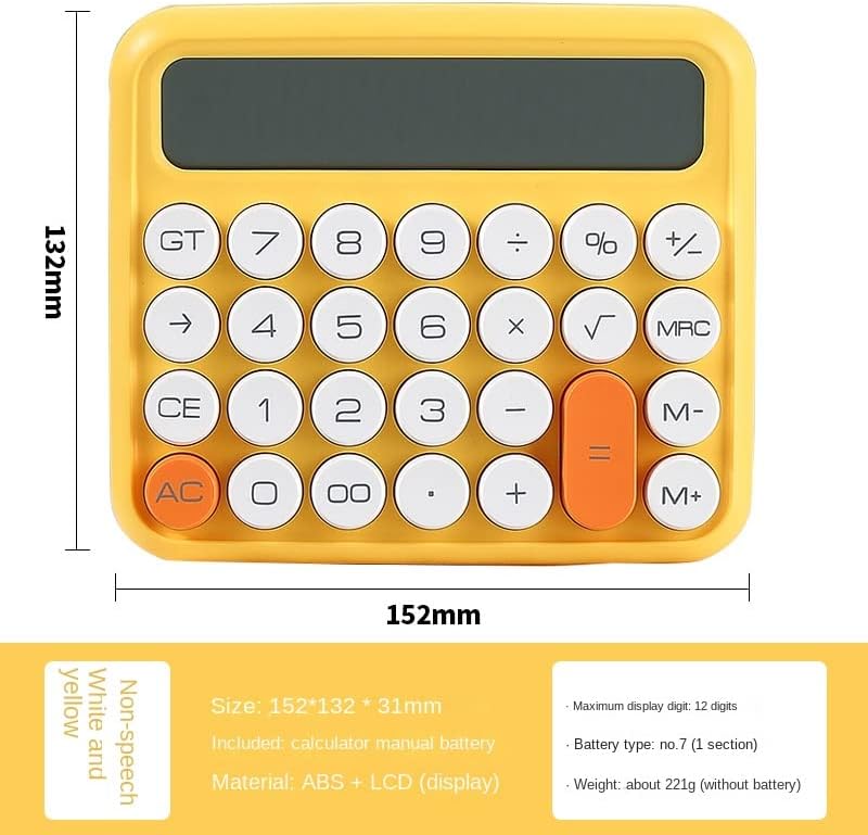 Miniatura 5 de Calculadora de interruptor mecánico de 12 dígitos, pantalla LCD grande, calculadora de escritorio, calculadora financiera de botón grande y sensible