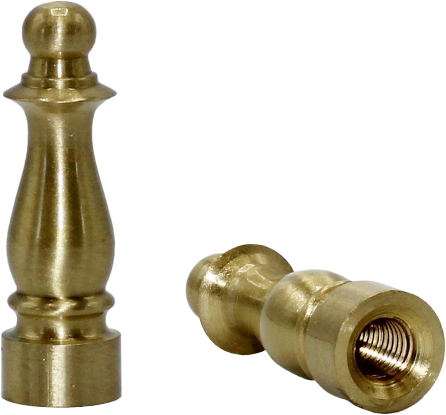 Creative Hobbies ELY1465 Solid Brass Finial for Lamp Shades 1-1/2 Inch Tall, Pack of 2