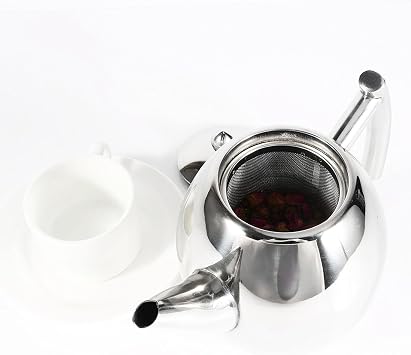 Stainless Steel Teapot with Infuser Filter and Lid, Coffee Pot with Tea Filter Tea Pots for Kitchen, Cafe, Hotel (1l/1000ml)