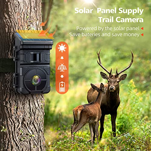 Camworld Solar Trail Camera,1080P 24Mp Solar Power Trail Camera With 32Gb Micro Sd Card, 0.1S Trigger Speed Ip66 Waterproof Hunting Game Camera With Night Vision,Trail Camera For Wildlife Hunting #TOP1