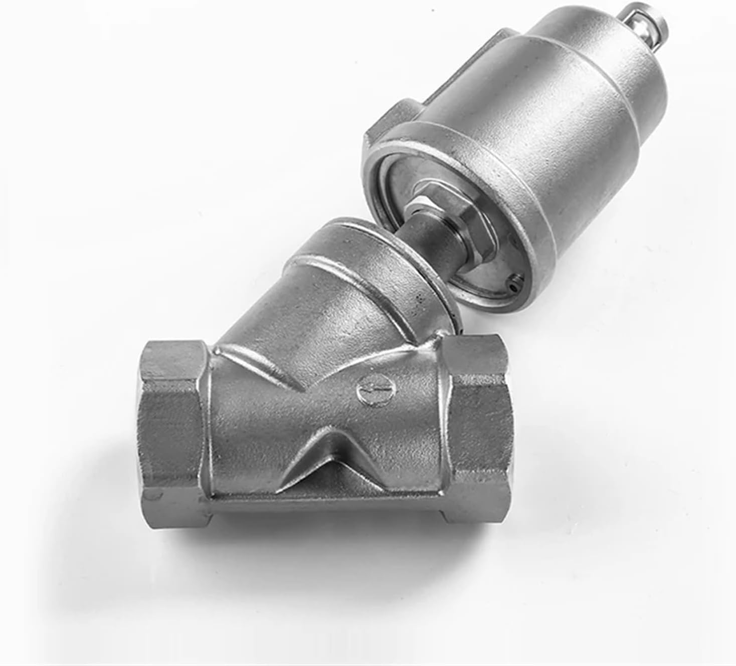 DN25 304 Stainless Steel Pneumatic Actuator Angle seat Valve Normally Closed steam Light Oil Pneumatic seat Valve(Double Acting)