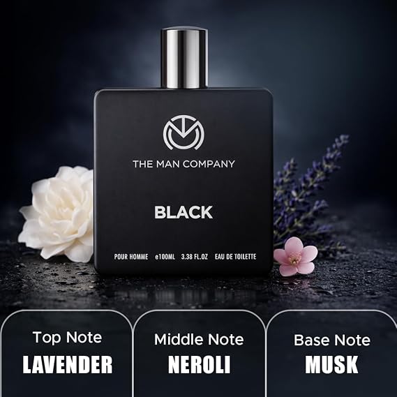 The Man Company Black EDT Perfume For Men - 100ml | Premium Long-Lasting Fragrance Spray | Gift for Him