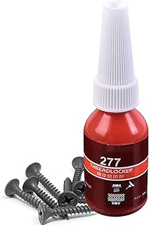 Red Threadlocker,277 Lock Tight Threadlocker - Heavy Duty High Strength Sealants, Oil Tolerant, High-Temp, Red (10ml) Mafang