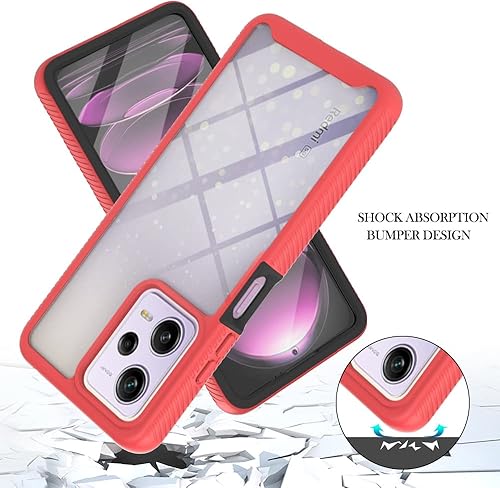 Miniatura 8 de Funda para Redmi Note 12 Pro, delgada, de cuerpo completo, resistente, elegante, protectora, transparente, híbrida, 3 en 1, con protector de
