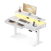 OffiGo Scrivania Regolabile in Altezza con Cassetti, 120cm Scrivania Elettrica con