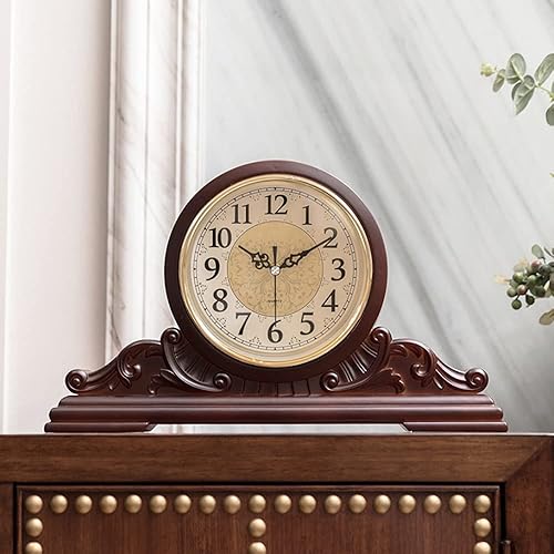 GracesDawn Relojes de escritorio, reloj de repisa, reloj de cuarzo silencioso clásico vintage, oficina, mesa, estantería y regalos de decoración del