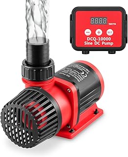 2640GPH 80W Aquarium DC Retrun Pump With LCD display Controller,DC24V 18FT Lift Controllable water pump for fresh and marine water fish tank,100 speeds ECO Quiet inline and submersible pump