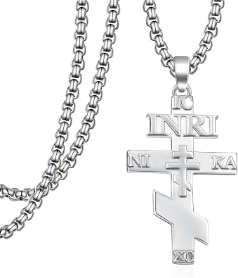 Orthodox Cross Necklace for Men & Women - 925 Sterling Silver Religious Pendant, Unique Christian Jewelry for Birthday & Gift Giving