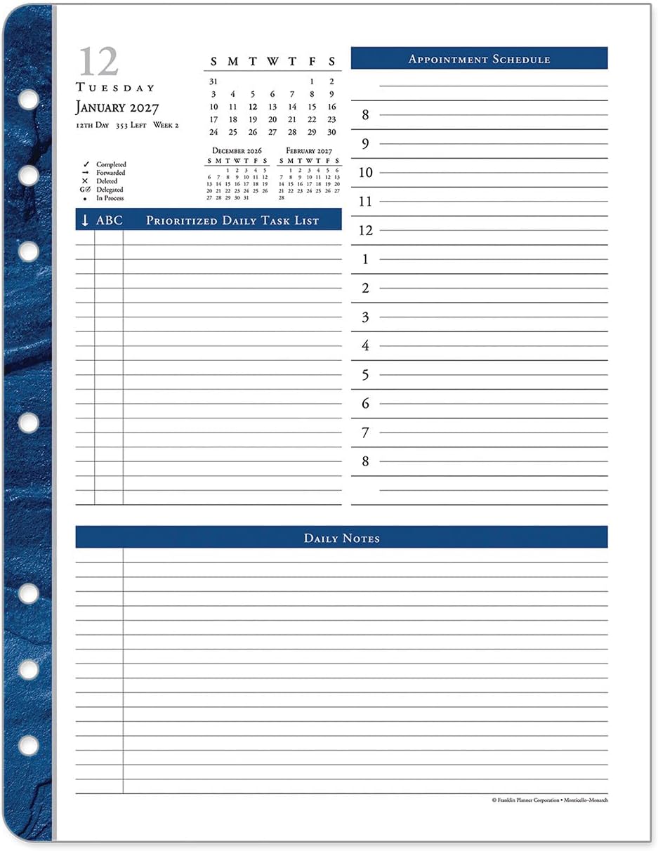 FranklinCovey - Monticello One Page Per Day Ring-Bound Planner (Monarch, Jan 2027 - Dec 2027) image 4