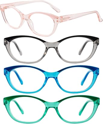 Small Reading Glasses for Women Cute Cat Eye Blue Light Blocking Readers 1.0 1.5 2.0 2.5 to 4.0