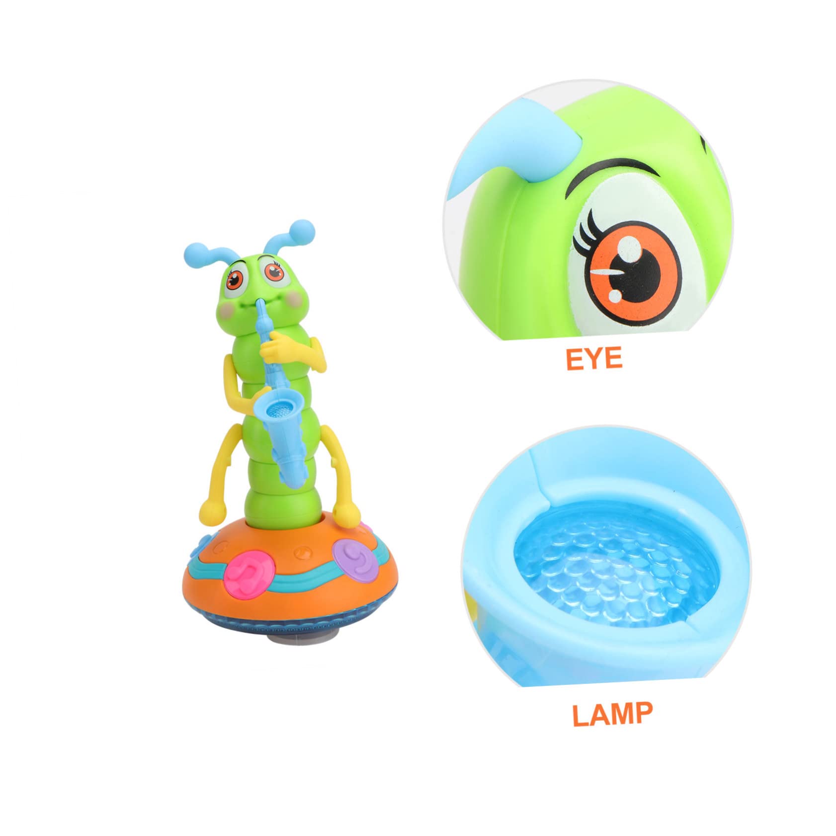 NOLITOY Giocattolo Musicale per Bambini a Forma di Bruco Danzante Luce a LED Elettrico in Abs, Alimentato a Batteria, per Gioco Educativo e Divertimento Colore Casuale