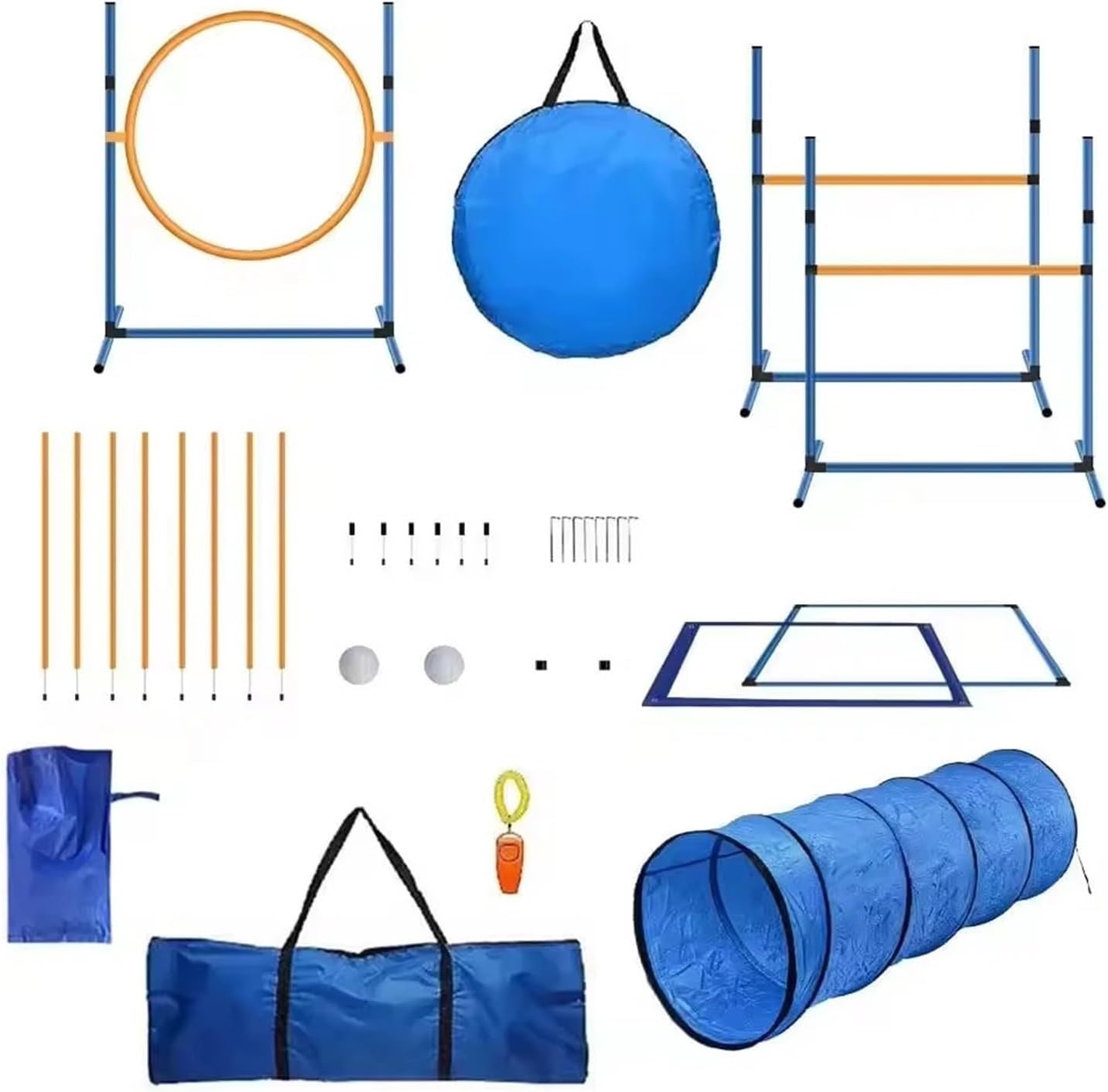 Dog Agility Training Equipment Agility Set Jumps Tunnel Pet Obstacle Training Set