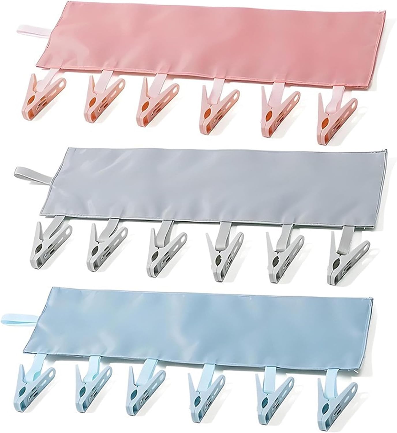 3 Pack Travel Hangers Portable Foldable Hangers with 6 Clips for Swimsuits Towel Socks Underwear Space Saving Drying Rack for Hotels Camping Vacation Lightweight Compact Travel Essentials