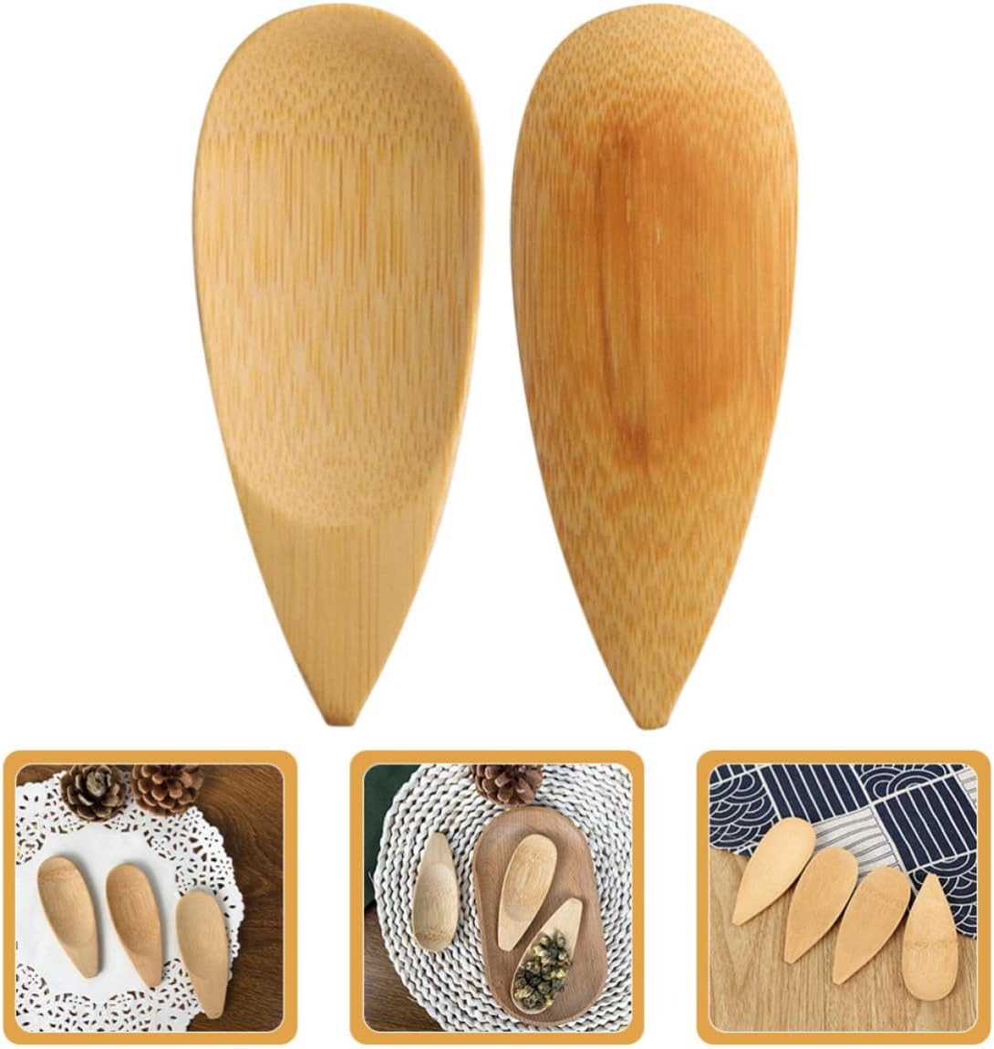 12 Pack Bamboo Mini Dessert Spoons for Jars, Sugar, Honey