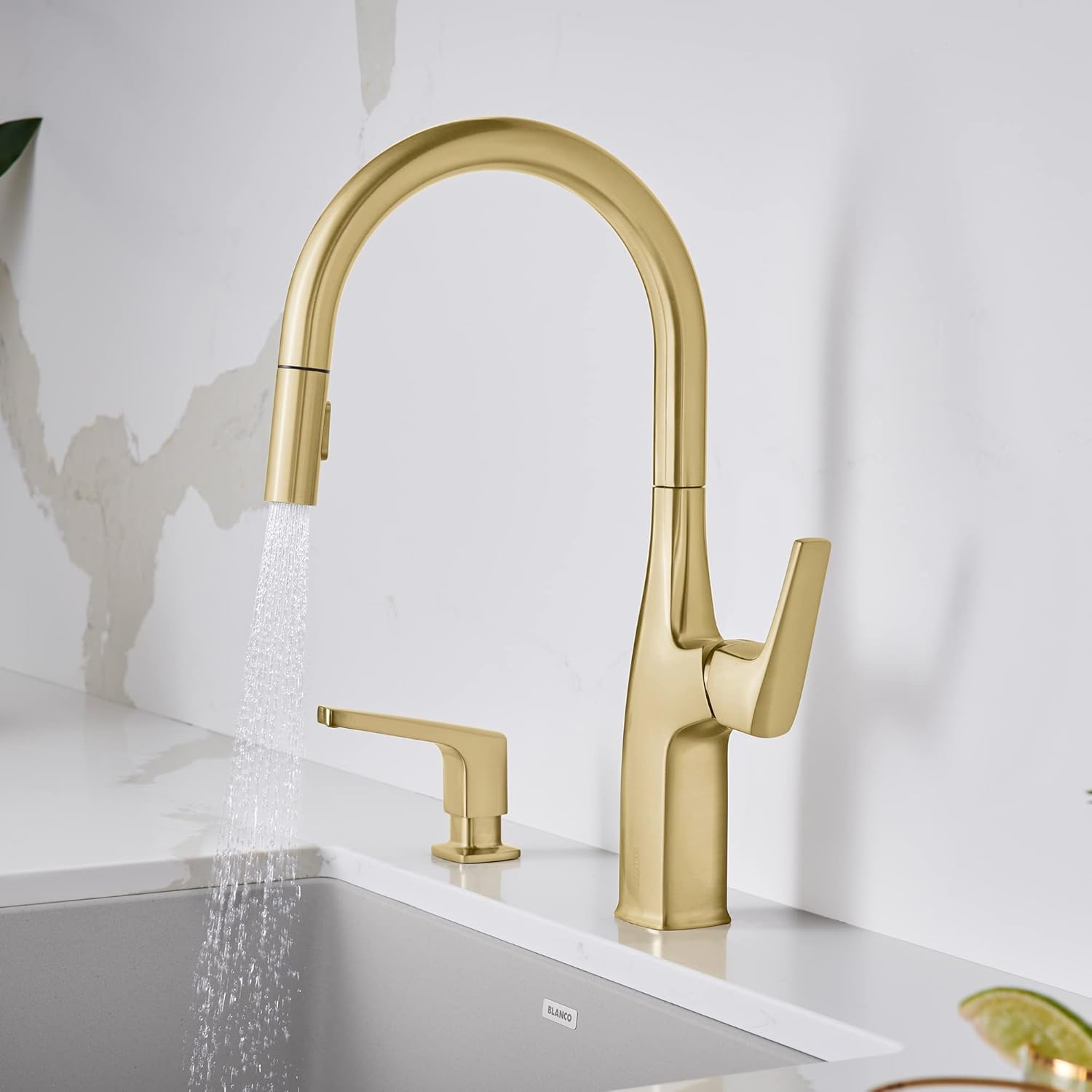 Rivana Pull-Down Kitchen Faucet 1.5 GPM, Satin Gold