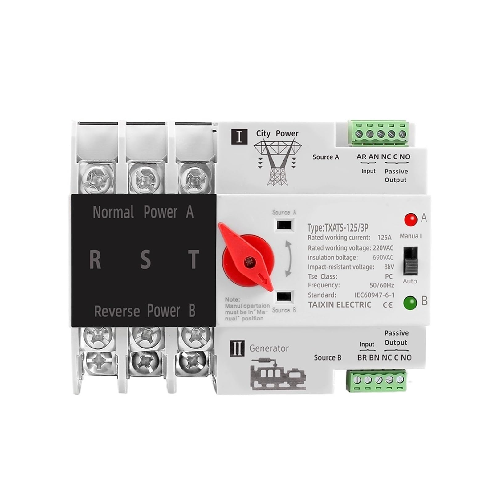 ATS double puissance 3P pour protéger votre maison et vos appareils en triphasé 100A
