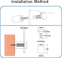 Vista 6 de Tornillos de separación para acrílico de 1 x 2 pulgadas, soportes de pared de acero inoxidable para colgar marcos de fotos acrílicos, paquete de 8