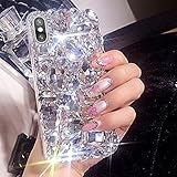 Guppy for iPhone Xs/iPhone X Diamond Case, 3D Handmade Luxury Sparkle Rhinestones Full Crystals Diamond Case Cover(Clear)