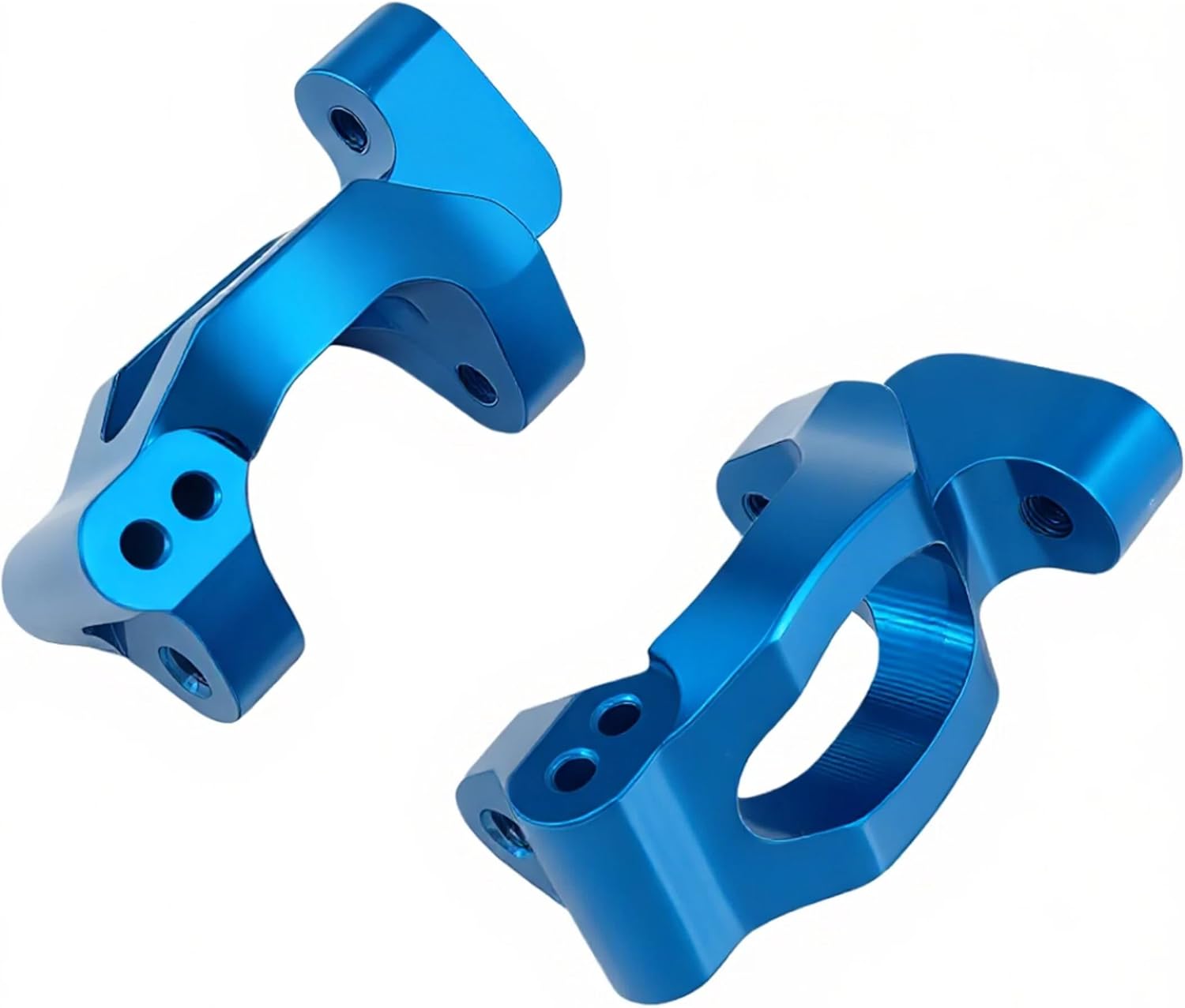 Aluminum Steering Blocks & Caster C-Hubs Knuckle Set for 1/18 LaTrax Teton Desert Prerunner Rally RC Car, C-Cup Stub Axle Carrier Upgrade, Replacement #7532 / 7552X (Blue)