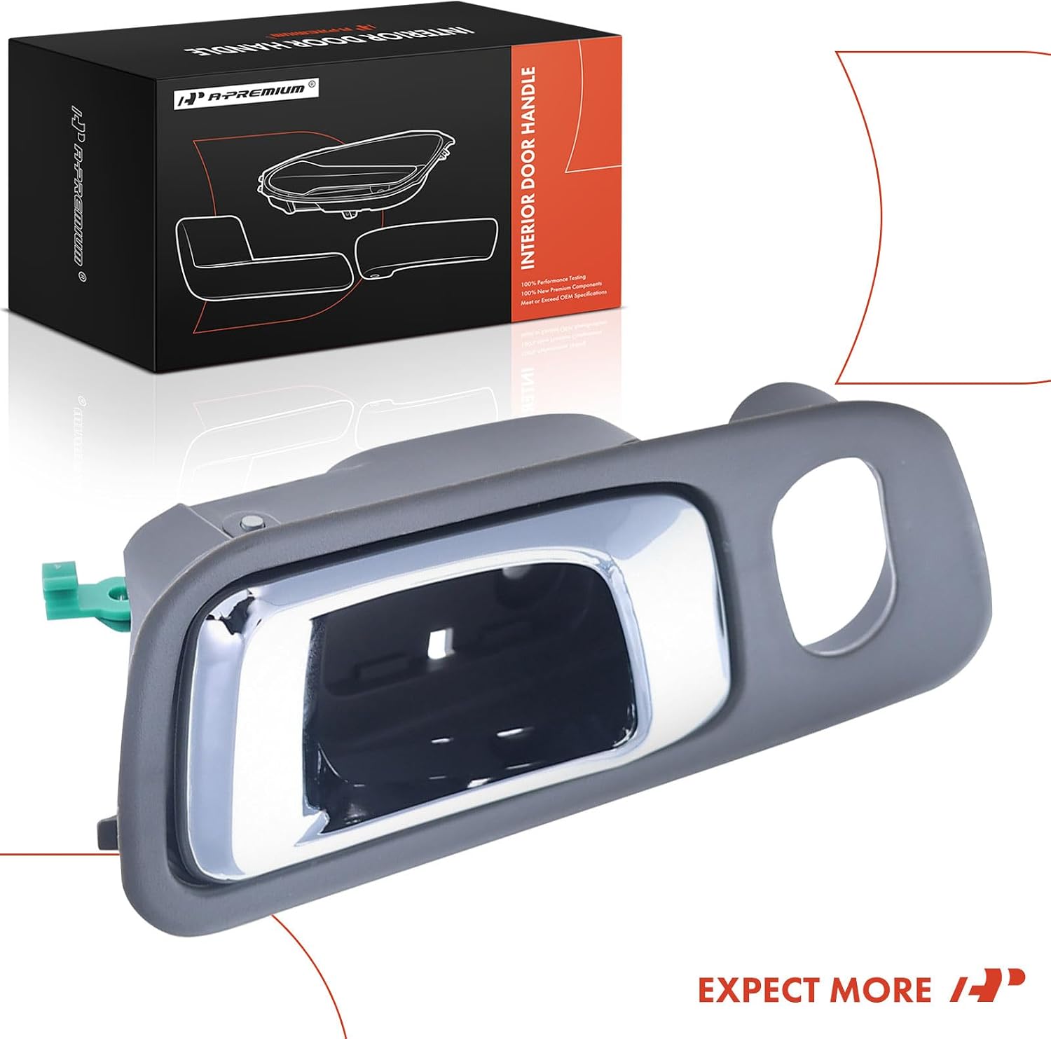 A-Premium Front Left Driver Side Interior Door Handle Compatible with Honda Pilot 2003-2008, Gray Housing with Chrome Lever, Replace# 72165-S9V-A01ZD