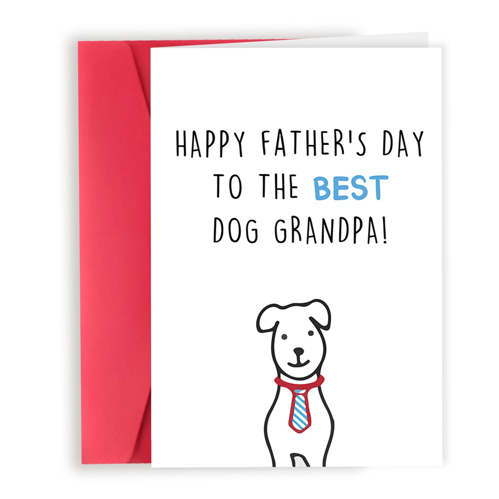 Londue Happy Fathers Day Card Gifts for Dog Grandpa, Cute Father's Day Gifts for Granddad from Grandson Granddaughter, Father's Day Cards from Dog,