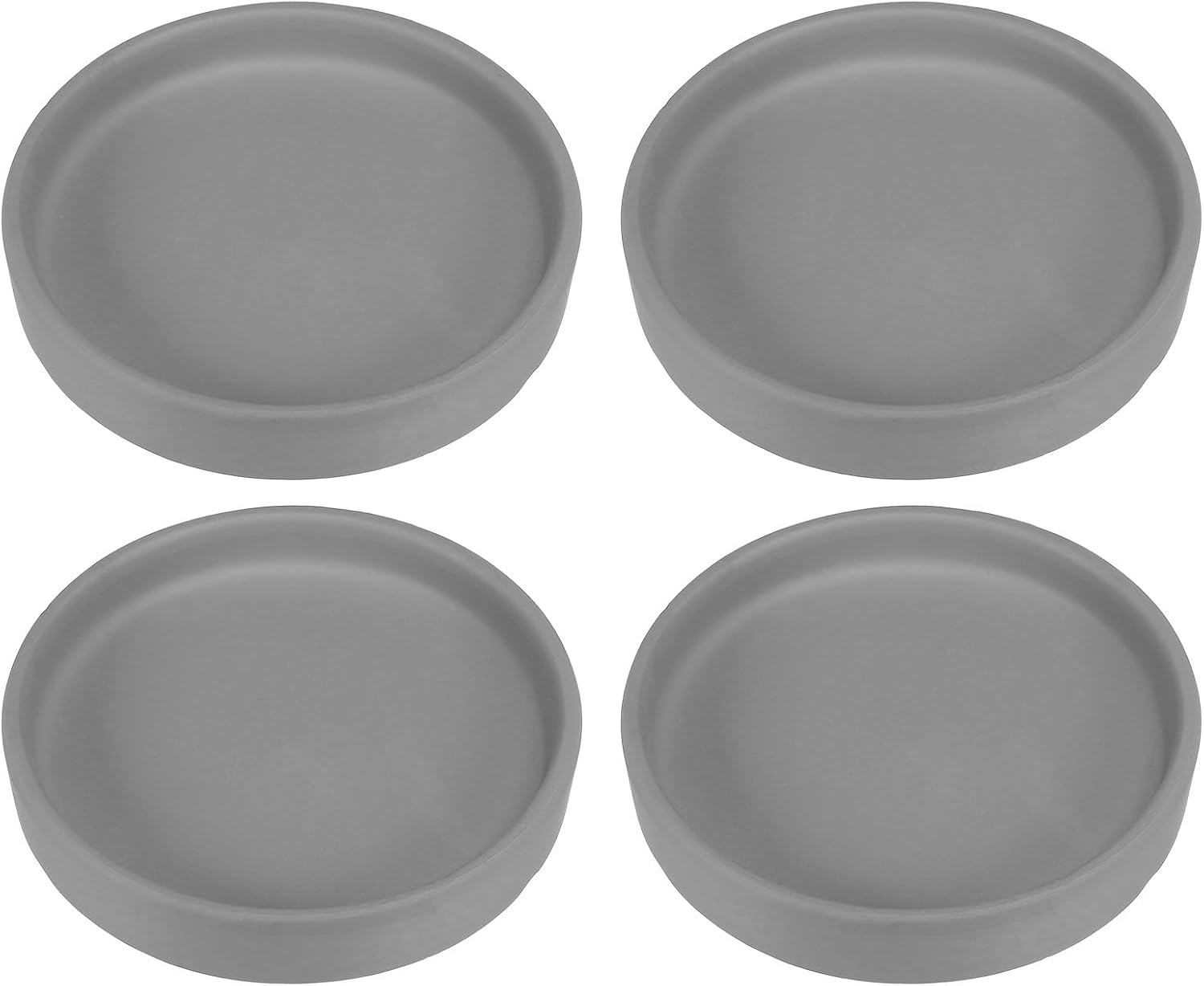 PATIKIL 4.5 Inch Round Ceramic Plant Saucer, 4 Pack Plant Saucer Tray Flower Planter Drip Tray for Indoors Outdoors Patio Balcony, Dark Gray