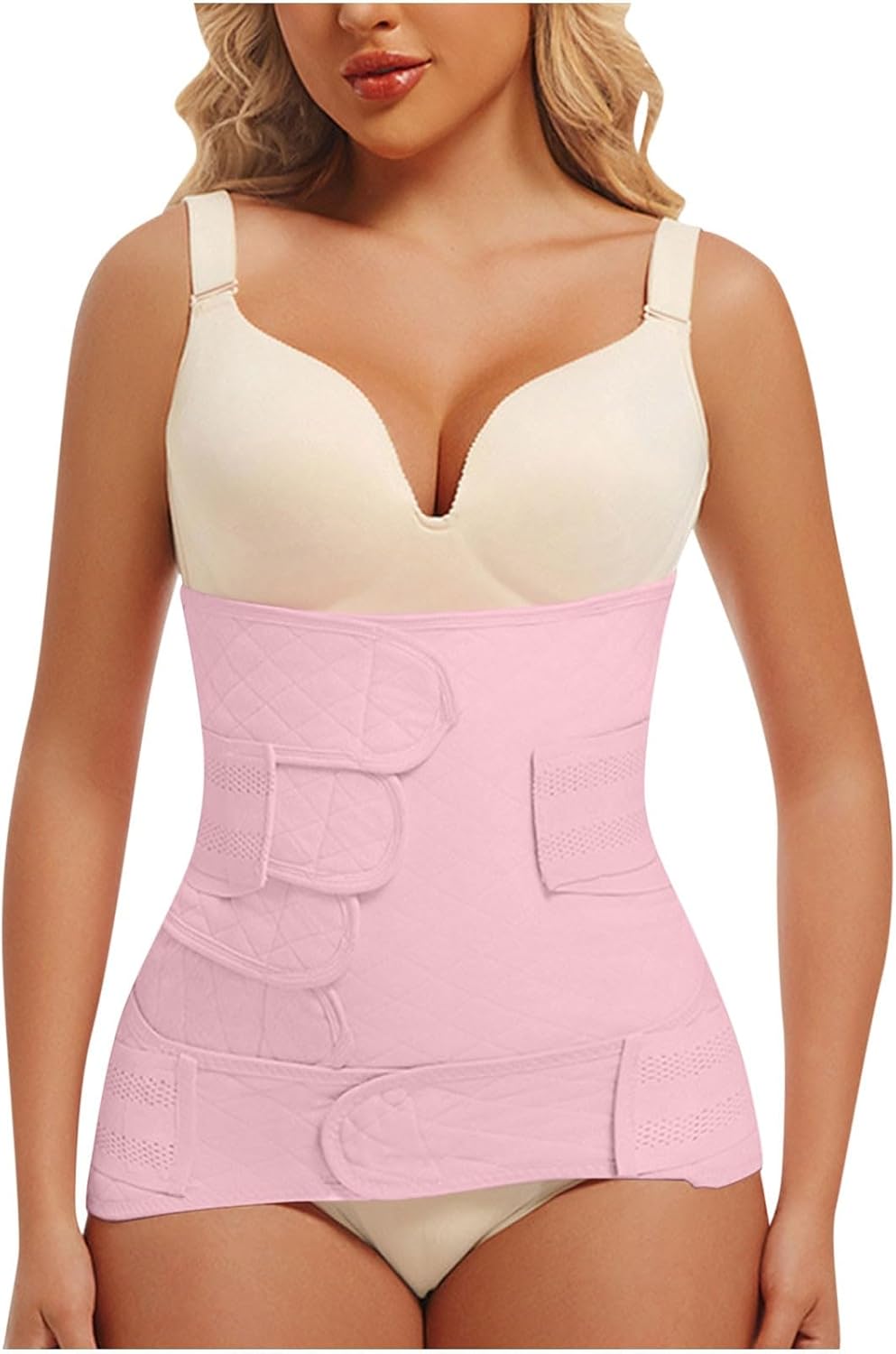 Women's Waist Trainer Cincher 2PC Postpartum Shapewear Corset Waist Training Belt Trimmer Shaper Workout Girdle