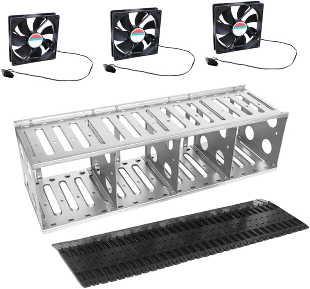 1set Multi-Layer Hard Disk Rack Cage Fans Mechanical Hard Drive Mounting Kit for Desktop Storage