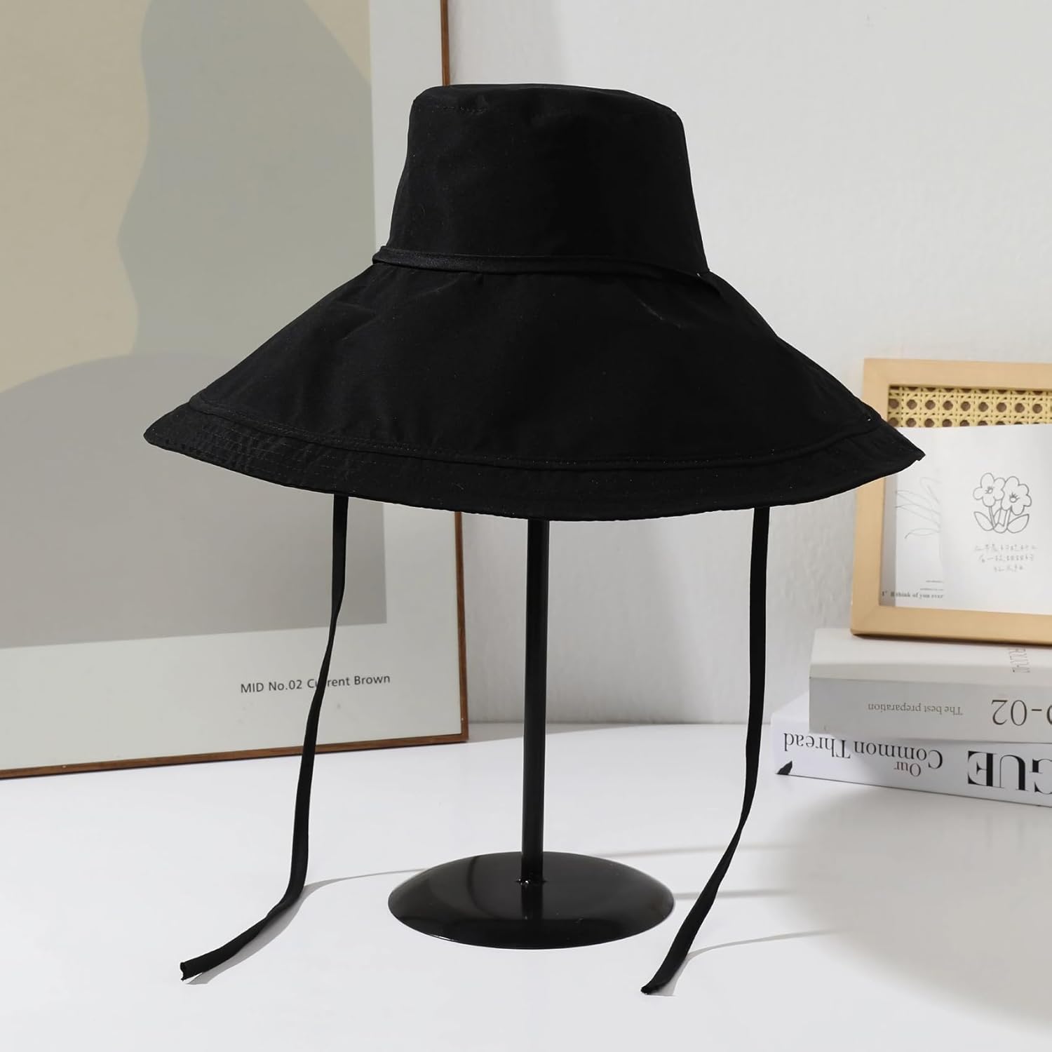 Wide Brim Women Summer Sun Floppy Hat Beach Bucket Fishing Hats Reversible Packable UV Protection, Metal Wired Edge - Image 7