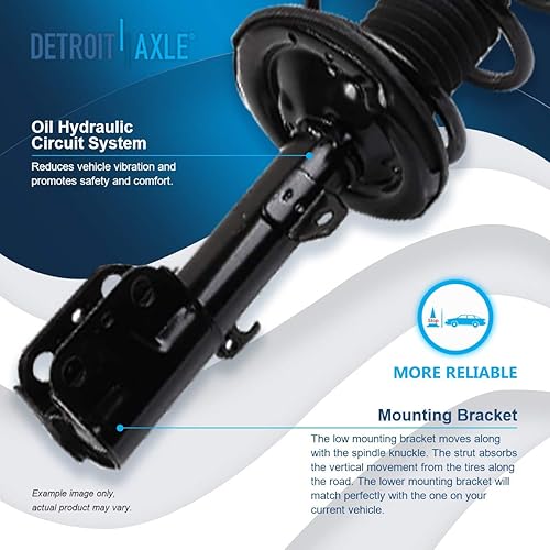 Miniatura 4 de Detroit Axle - 4 puntales para Scion tC 2005-2010 puntales traseros delanteros completos con muelle helicoidal 2006 2007 2008 2009 montaje de