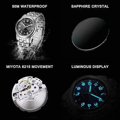 CADISEN Watch Men Automatic Mechanical Stainless Steel Genuine Waterproof Business Wristwatch
