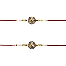 Designer Rakhi Set for Brother Multicolor Handmade Raksha Bandhan Rakhi for Bhai Pack of 2 Multicolor