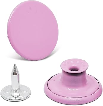 20sets 17mm Color Flat No-Sew Metal Buttons,Pink Jean Button Pins,No-Sew Jeans Button Tightener,Reusable & Adjustable