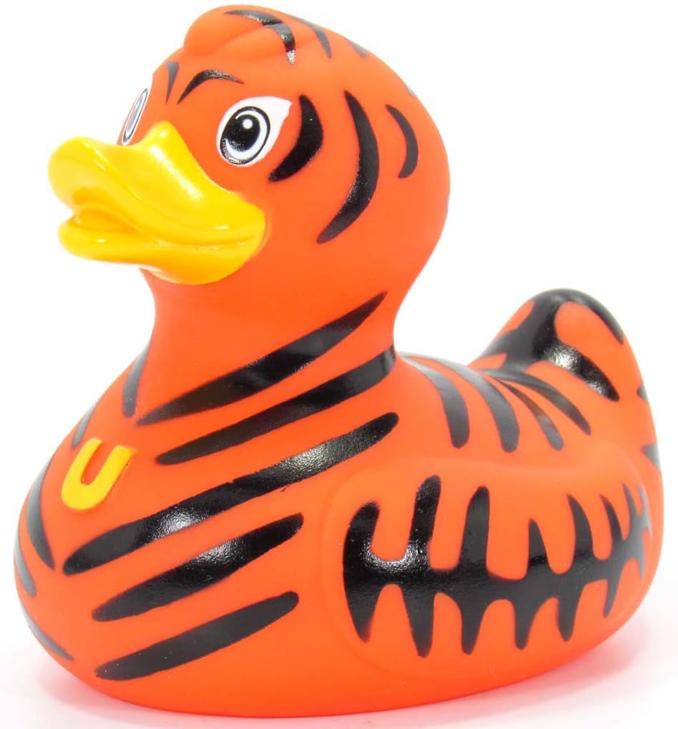 Wild Tiger Rubber Duck Bath Toy by Bud Duck | Elegant Gift Packaging - "The purr of the crazy cat!" | Child Safe | Collectables
