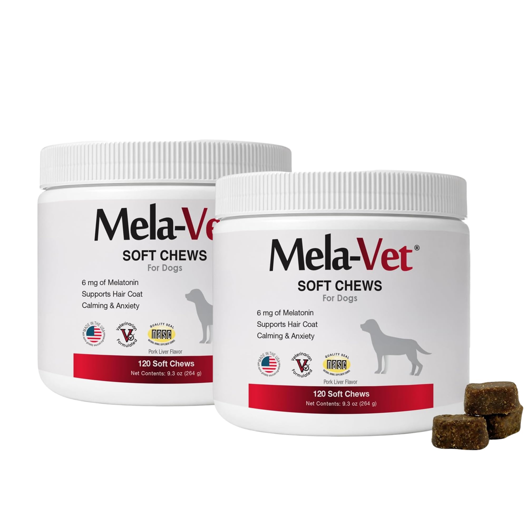 Melatonin Calming Soft Chews for Dogs, Vet-Formulated to Provide Relaxation &amp; Anxiety Relief, Helps Reduce Stress &amp; Tension-Supports Healthier Skin &amp; Coat. (240 Soft Chews)