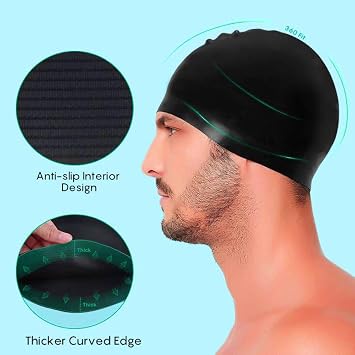 White Swim Cap White Swimming Cap Silicone Swim Cap Men Women Adult Youth