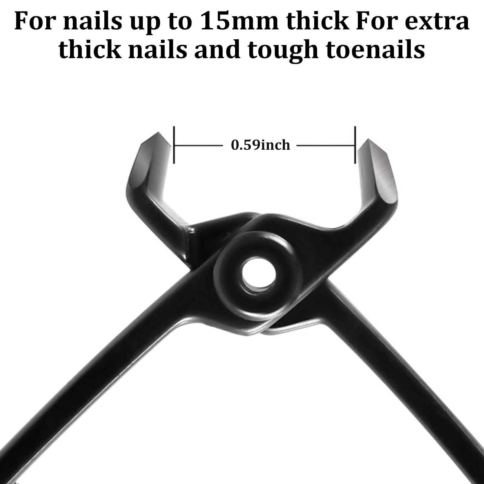 Cortaúñas grueso de 15 mm de ancho, cortador de uñas para uñas gruesas de acero inoxidable, cortaúñas de los pies resistente con cuchillas curvas, cortaúñas grandes para hombres, personas mayores y