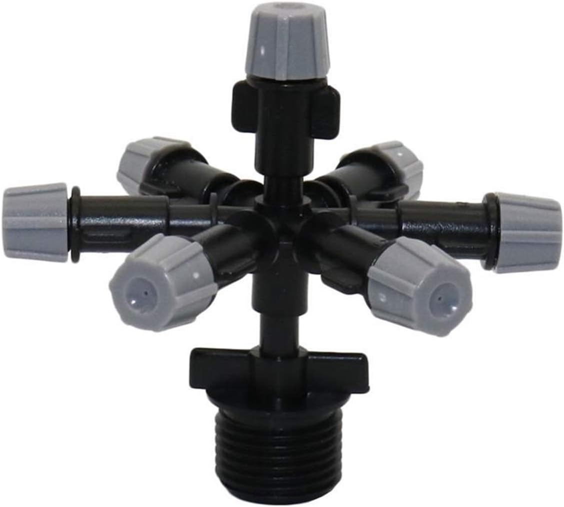 Gardening Irrigation Dripper Gray Multi-Sprinkler 1/2" External Thread Greenhouse Automatic Atomization Nozzle Irrigation Nozzle Agricultural Sprayer 20 Pcs