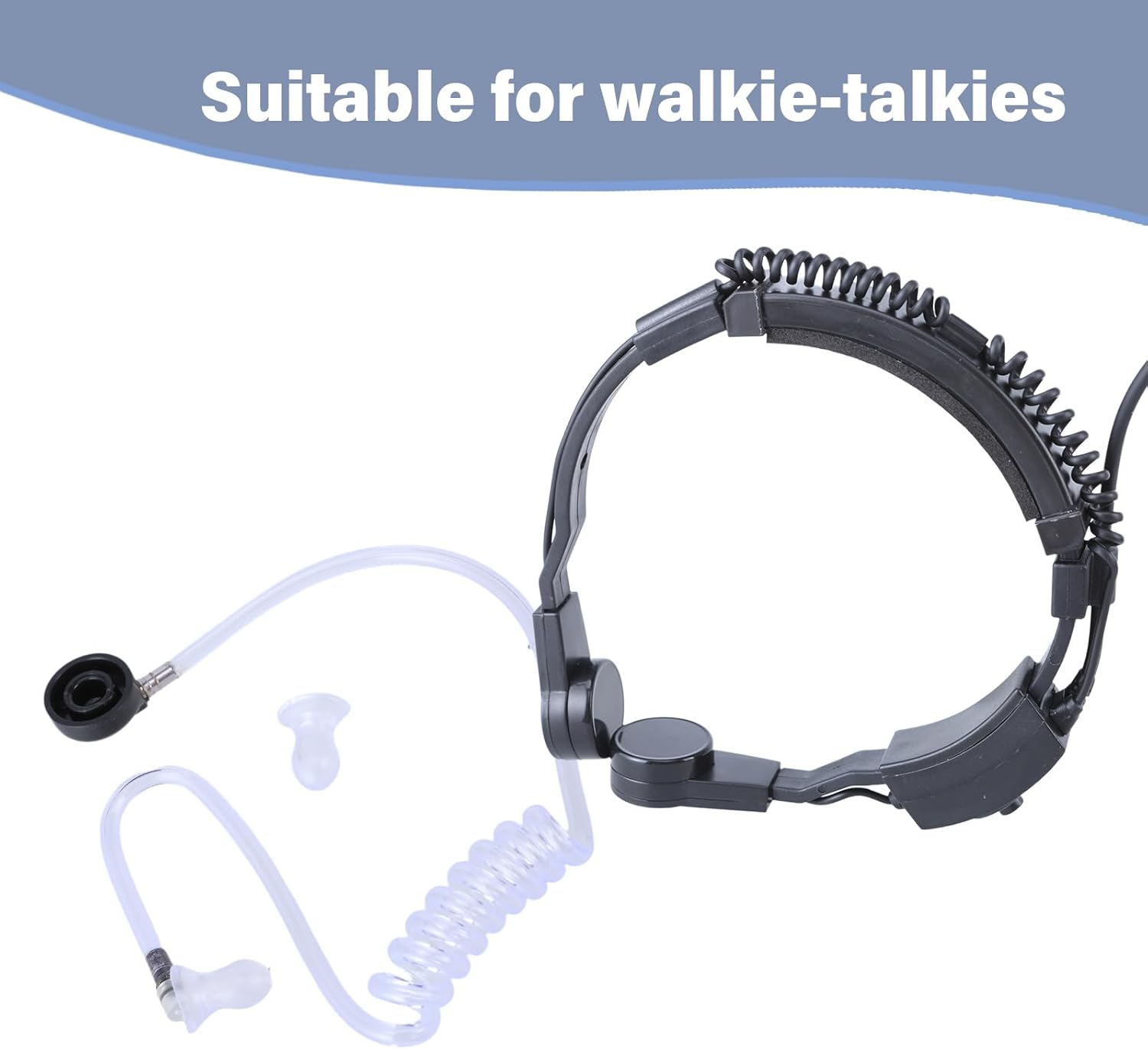 喉マイクヘッドセット 指でプッシュ・トゥ・トーク機能付きヘッドフォン P8268 DP4800 無線機