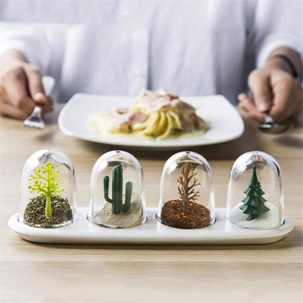 XYNSNDB Bottiglia per condimenti in Vetro, Barattolo per condimenti da Cucina Bella Bottiglia per condimenti da tavola Set zuccheriera saliera
