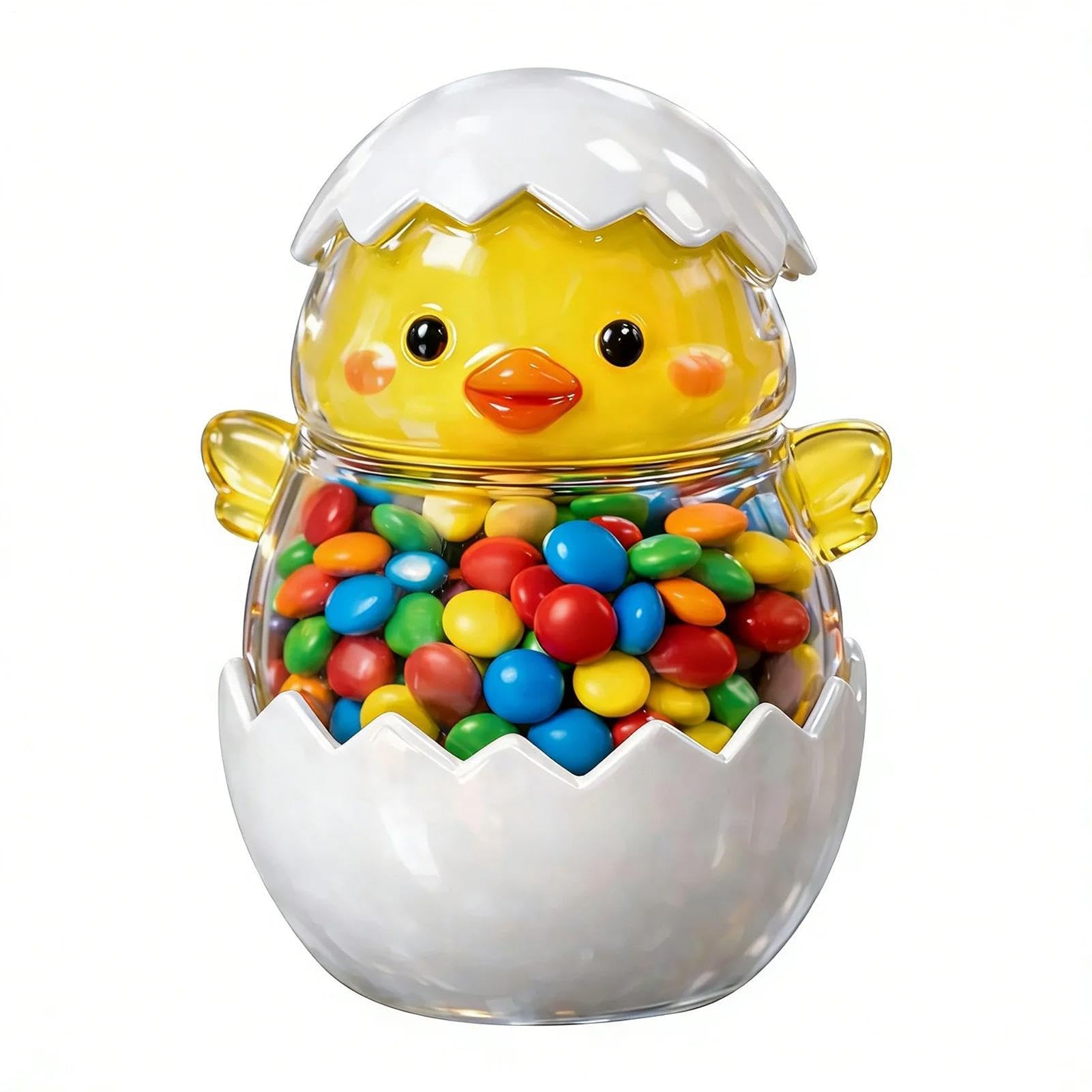 Tarro de dulces hermético y transparente con diseño de huevo de pollito para chocolates