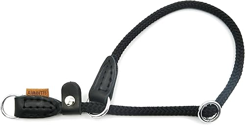 Miniatura 9 de Aiminto Collar trenzado, collar de perro de entrenamiento profesional, collar redondo sin tirones, collar deslizante con anillo de tope deslizable,