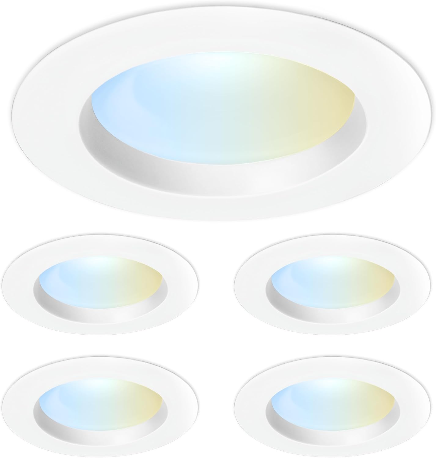 Feit Electric 4" Recessed LED Downlight, 75W Equivalent, Dimmable, Retrofit with E26 Adapter, 5CCT High Output, Light Switch Enabled, Lumen Select, 45-Year Lifetime, LEDR4HO/6WYCA/4, 4 Pack - Image 2