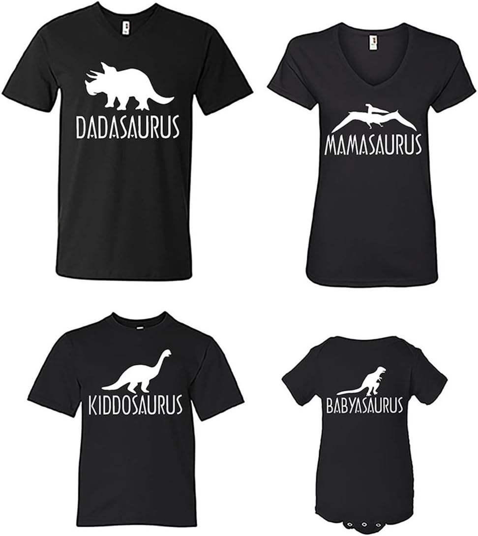 Dinosaurs Family Matching T-Shirts (Daddy, Mama, Kiddo, Baby)