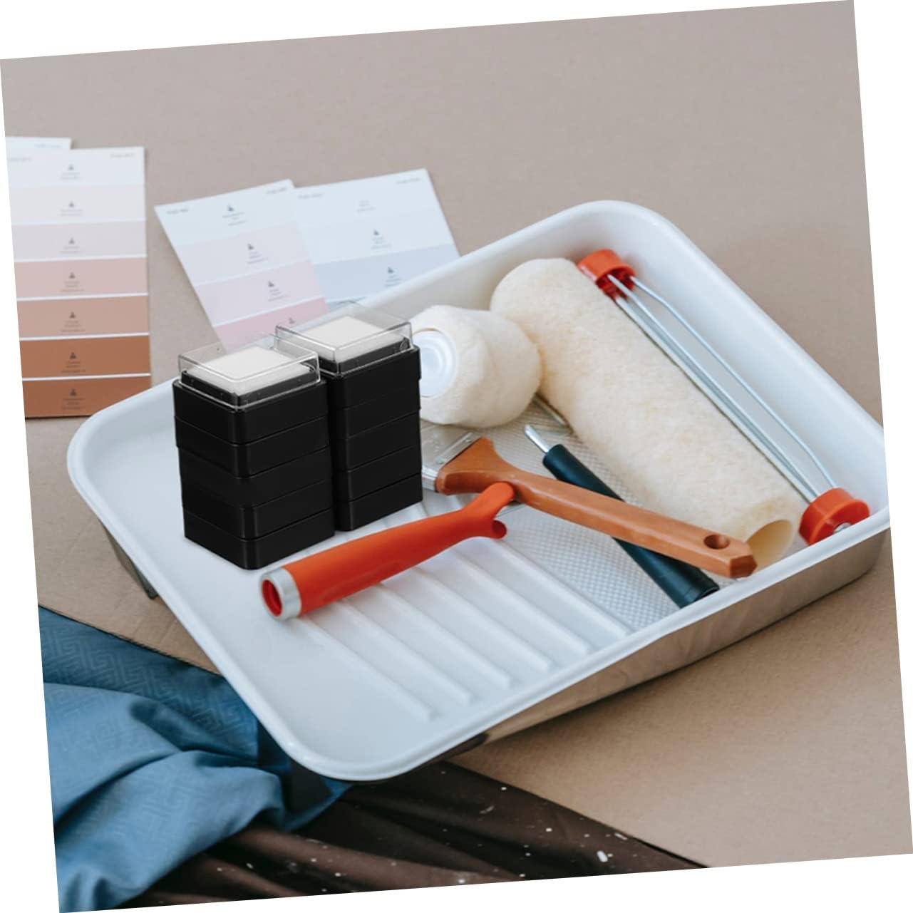FONDOTIN 20pcs Blank Ink Pad Square Stamp Pad for Footprint Crafting Scrapbooking Safe Non-Toxic for Boys and Girls