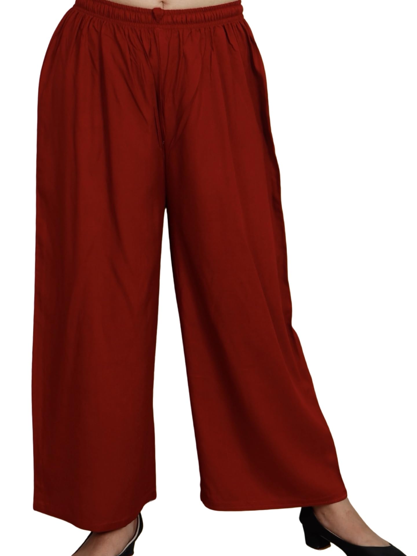Women's Solid Rayon Palazzo Pants Regular Palazo-image-0