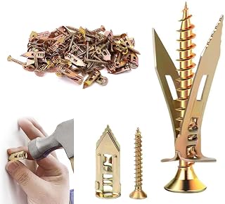 Self Drilling Anchors Screws, Self Drilling Drywall Anchors and Screws kit for Wet and fix Drywall Anchor Repair Tools for Fixing Garden Statues,Patio Furniture,Garden Deco (50, 1.18+1.37in)